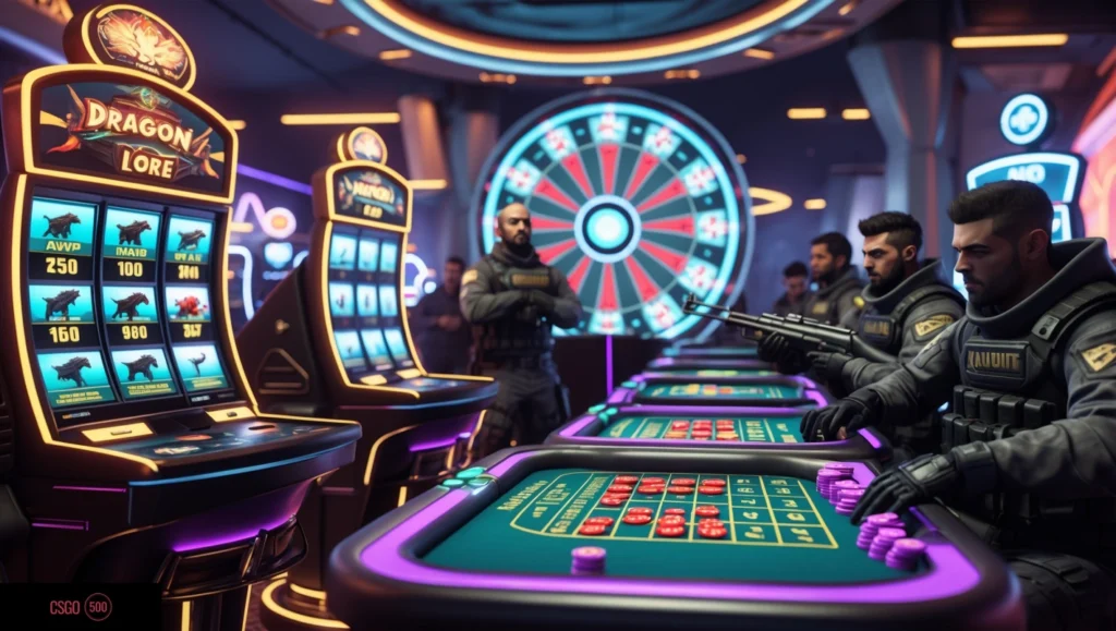CSGO500 Promo-Code 2025 Dynamisches Werbebild für CSGO500 mit einem Drachen-Design, fettem Text 'Dragon Lore' und lebendigen Spielelementen. Perfekt zum Hervorheben von CS:GO Glücksspiel, Skin-Wetten und exklusiven Casino-Angeboten auf Gaming-Blogs und Websites.
