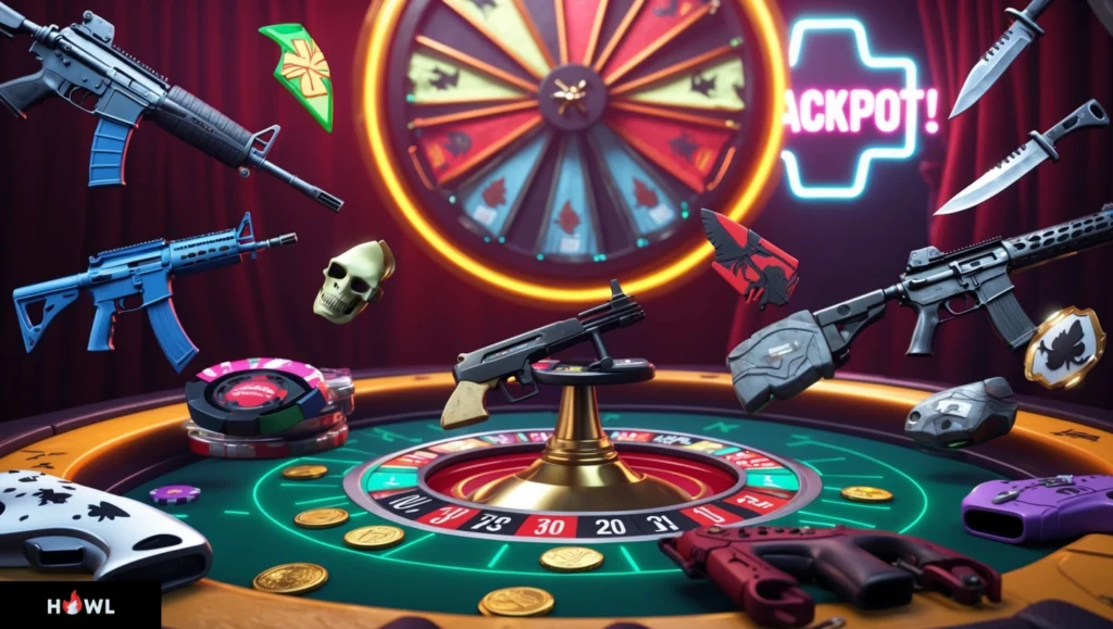 CS:GO Skin-Jackpot auf Howl! Drehen Sie das Roulette-Rad für eine Chance, seltene Messer, Gewehre und exklusive Skins zu gewinnen. Versuchen Sie heute Ihr Glück!
