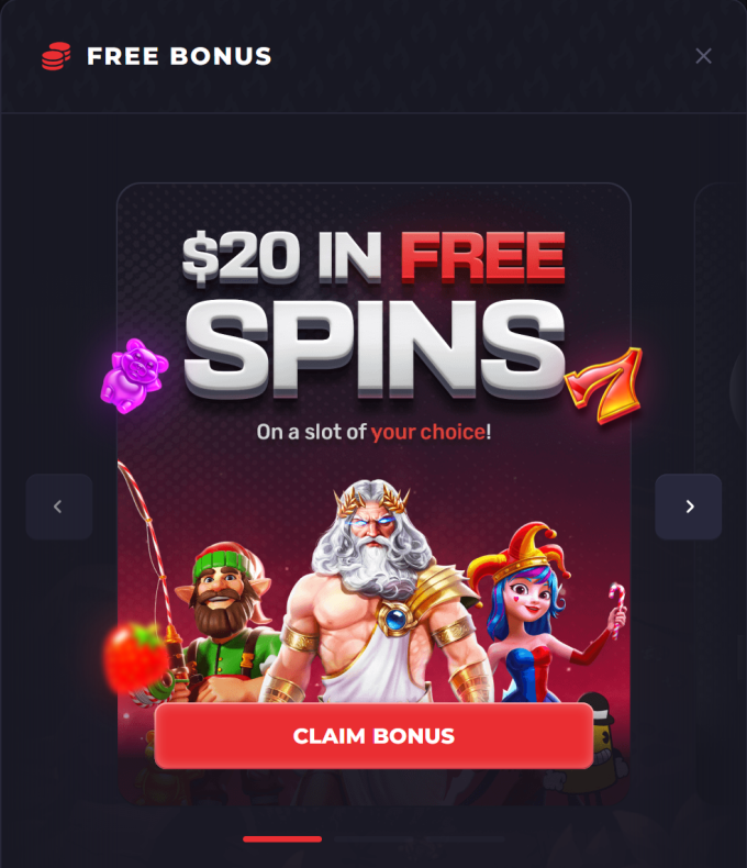 $20 Kostenlose Spins Bonus – Fordern Sie jetzt Ihre kostenlosen Slot-Spins an